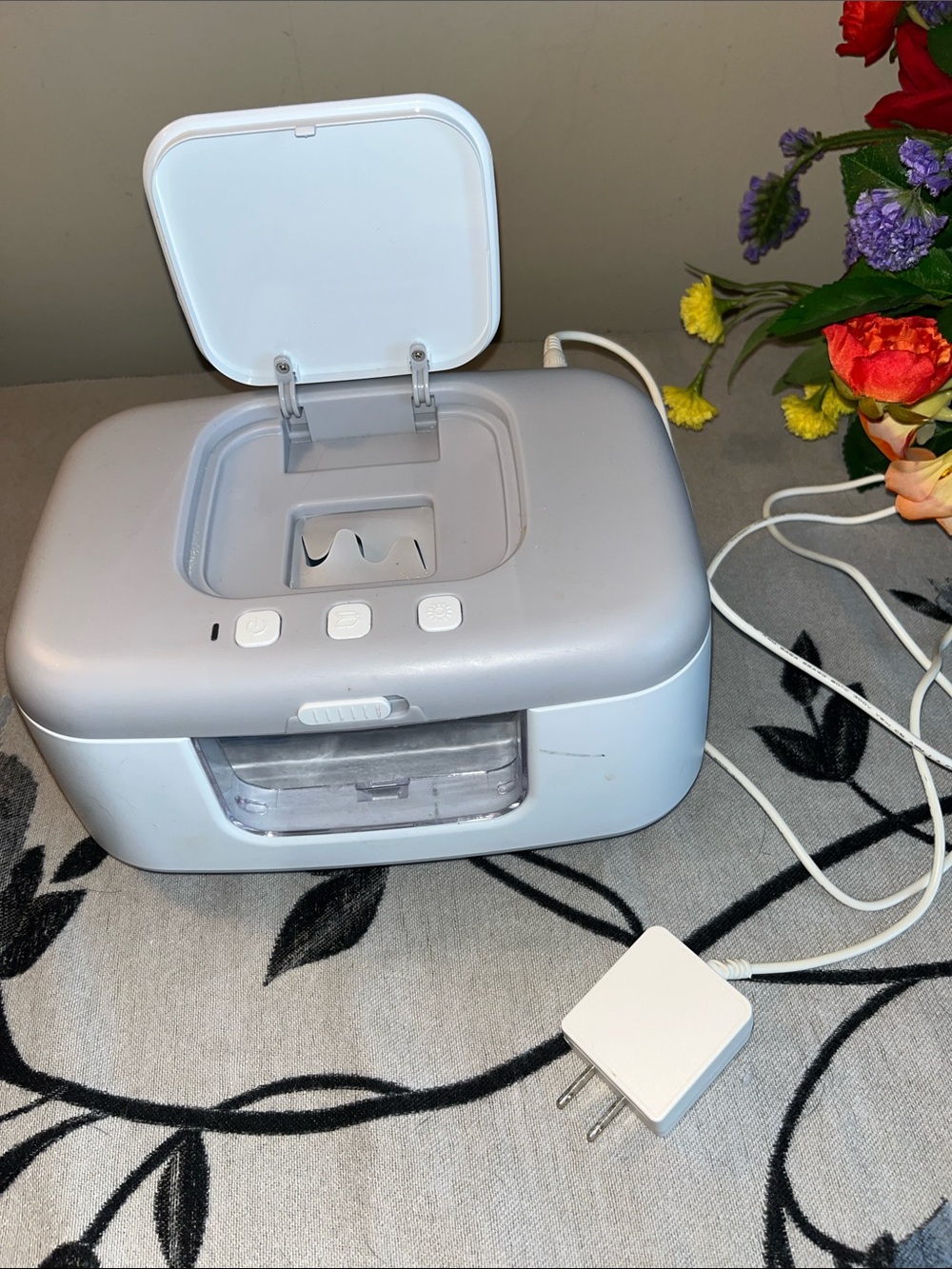 Baby Wipe Warmer - White and Light Gray